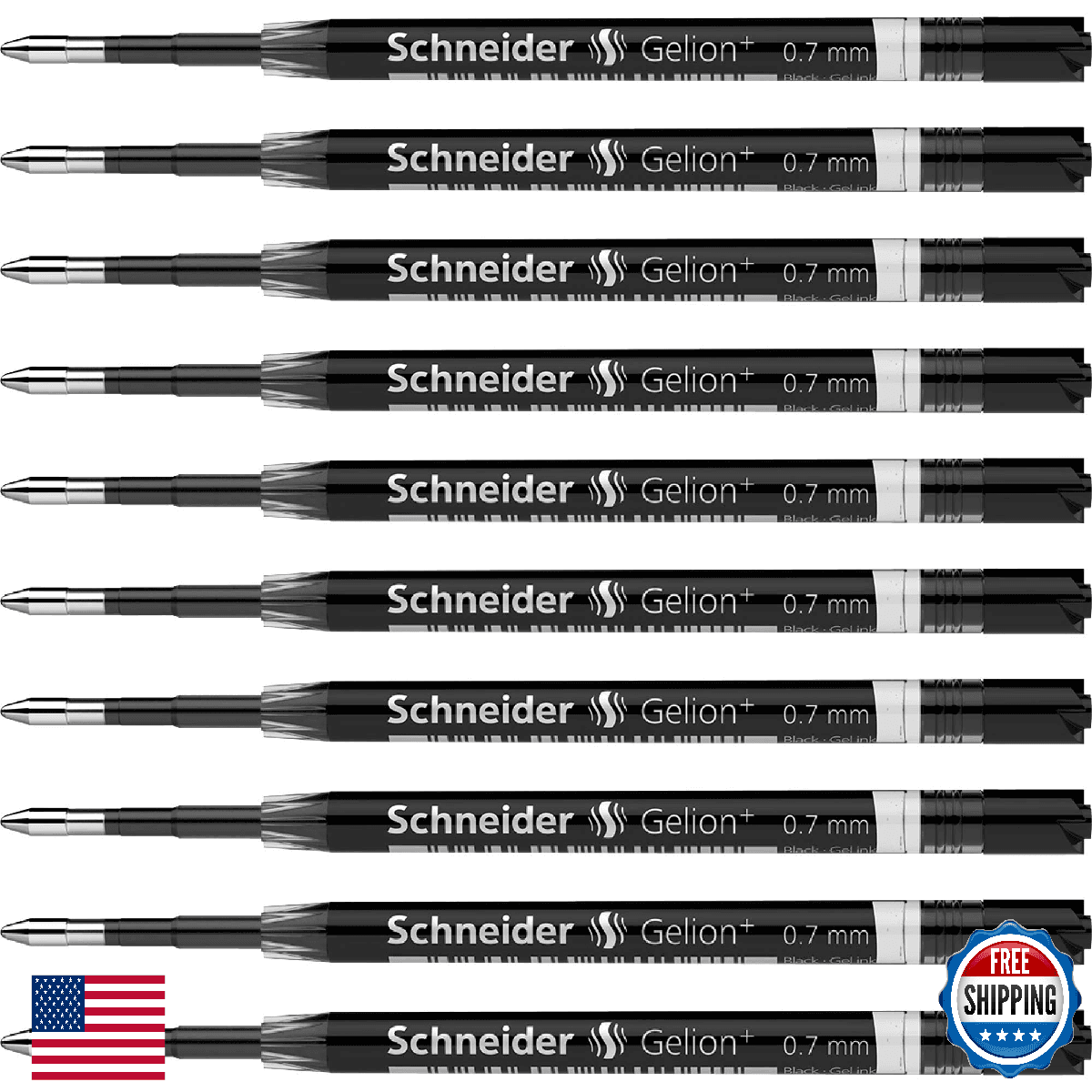 Schneider Gelion+ Gel Ink Cartridges, 0.7 mm, ISO Format G2, Black Ink, Box of 1 - Image 1