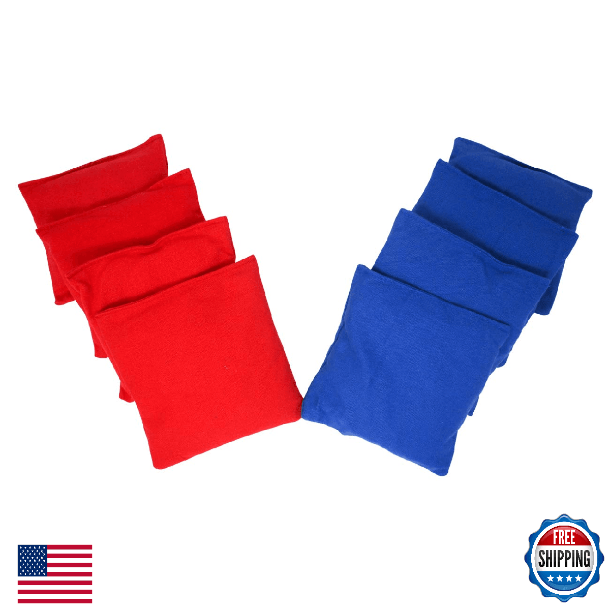 Trademark Innovations Cornhole Bean Bags Set of 8 - Red & Blue - 6x6 Regulation - Image 1