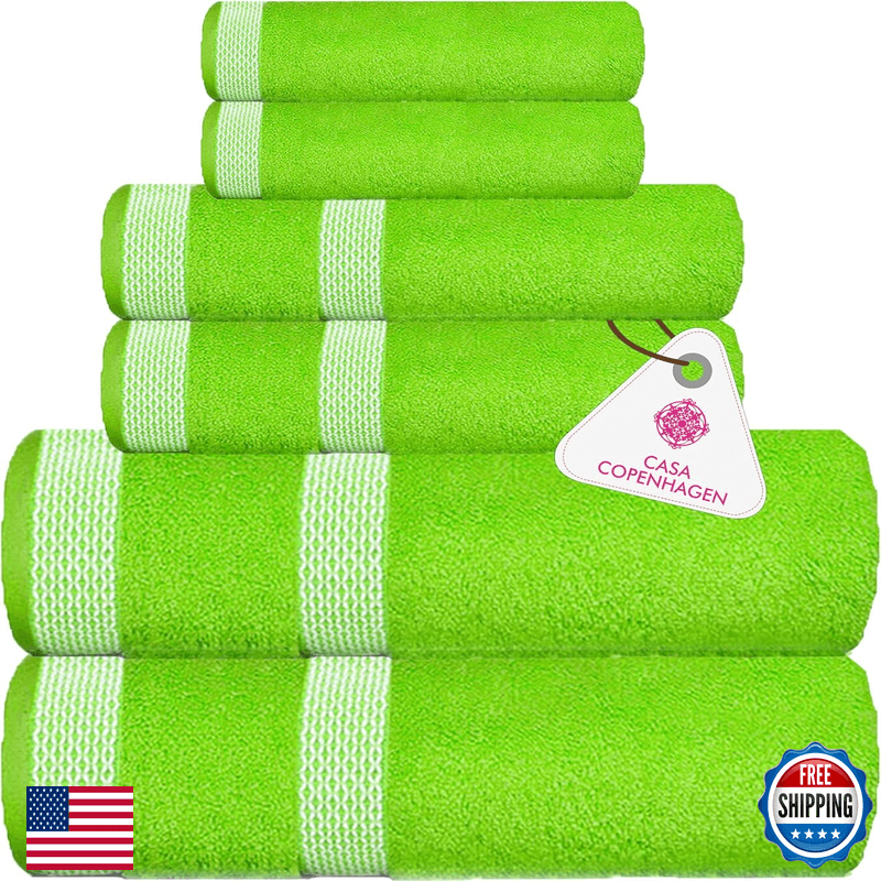 Casa Copenhagen Solitaire 6Pcs 100 Egyptian Cotton Large Designer Towels Gift - Image 1