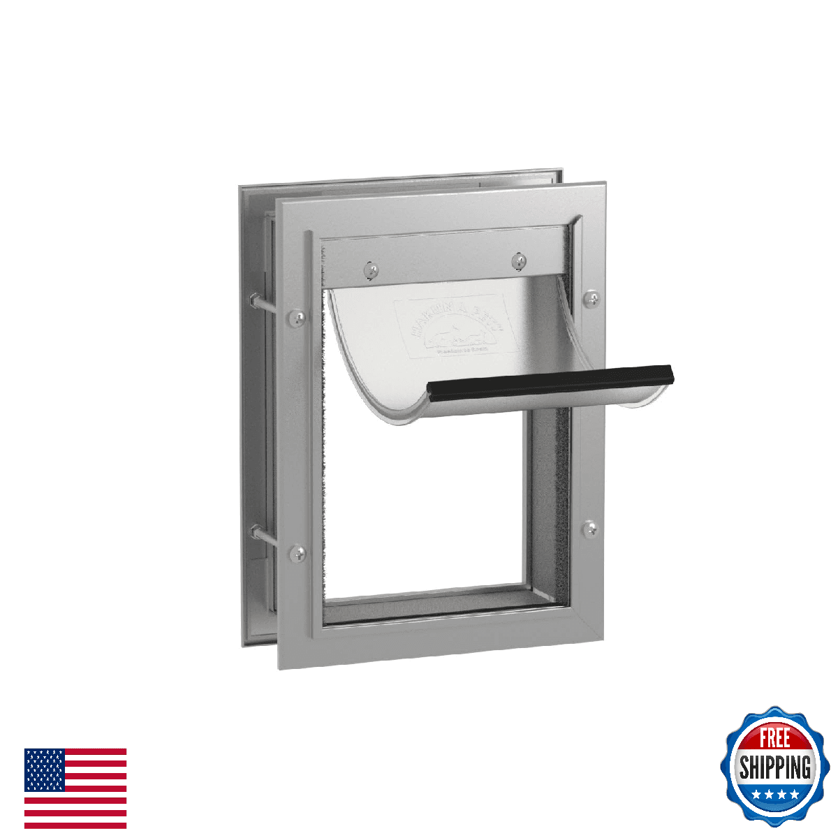 Hakuna Pets Deluxe Aluminum Pet Door, Cat/Dog, 2-Way Lock, Small, up to 20 lbs - Image 1