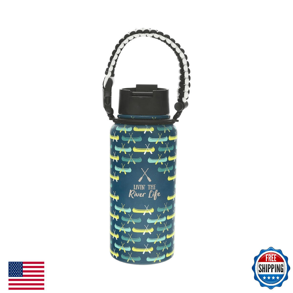 Pavilion Livin' River Life 32oz Stainless Steel Travel Water Bottle - Image 1