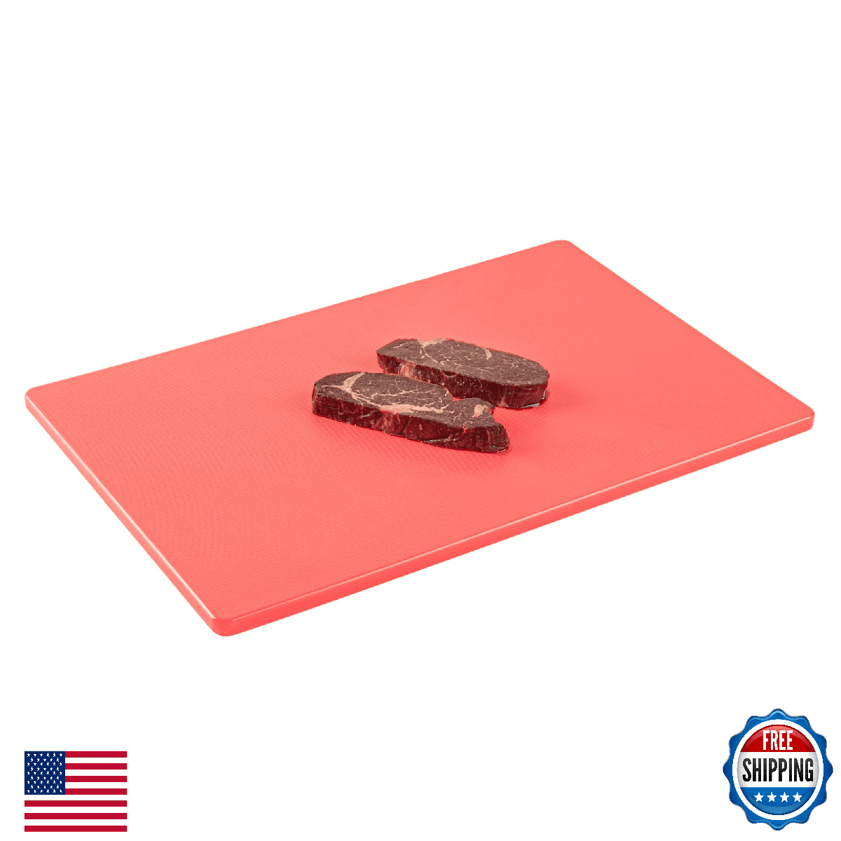 Restaurantware Chef 101 Red 18x12 Commercial Plastic Cutting Board Chopping - Image 1