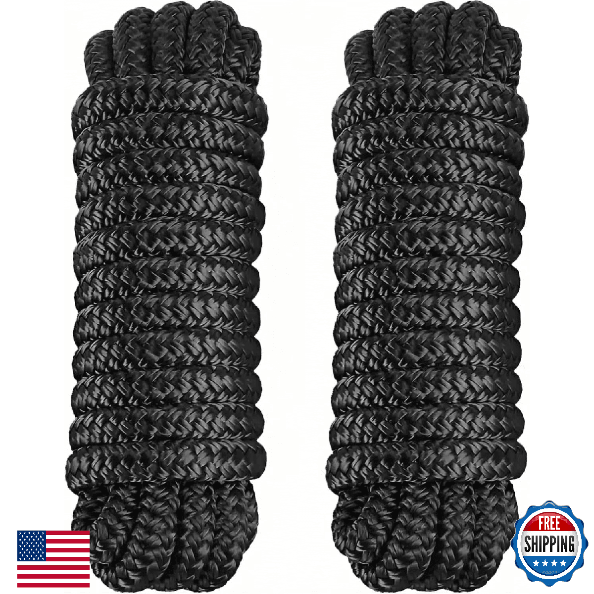 PACTHSD 2 Pack 3/8" x 15' Dock Lines - Marine Grade Nylon Boat Rope with 12" Loo - Image 1
