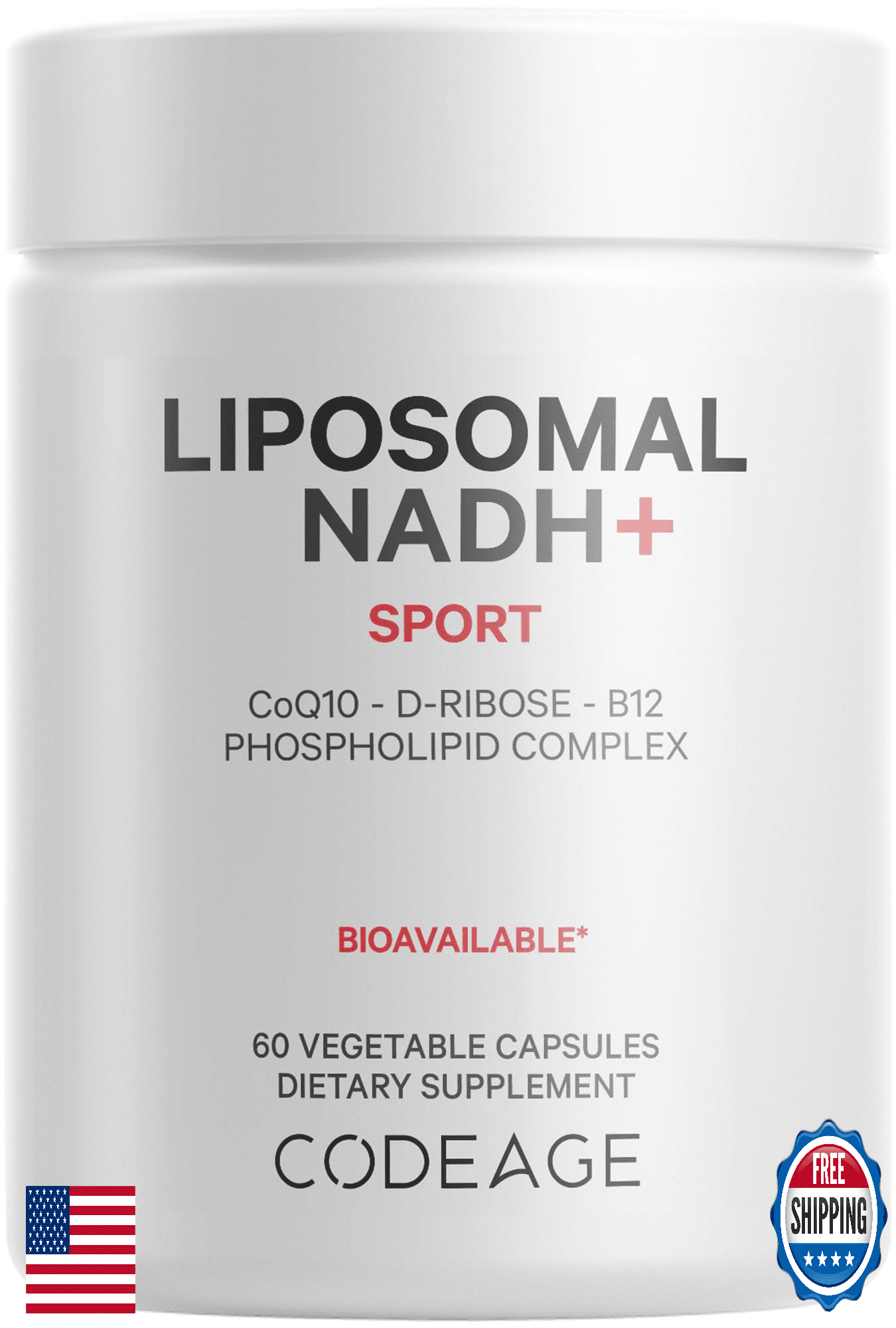 Codeage Liposomal NADH+ Supplement - NADH, Vitamin B12, D-Ribose as Bioenergy Ri - Image 1