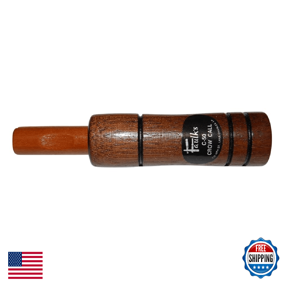 Faulk's Walnut Crow Call C-50 - Hand-tuned, Excellent Tone - Image 1