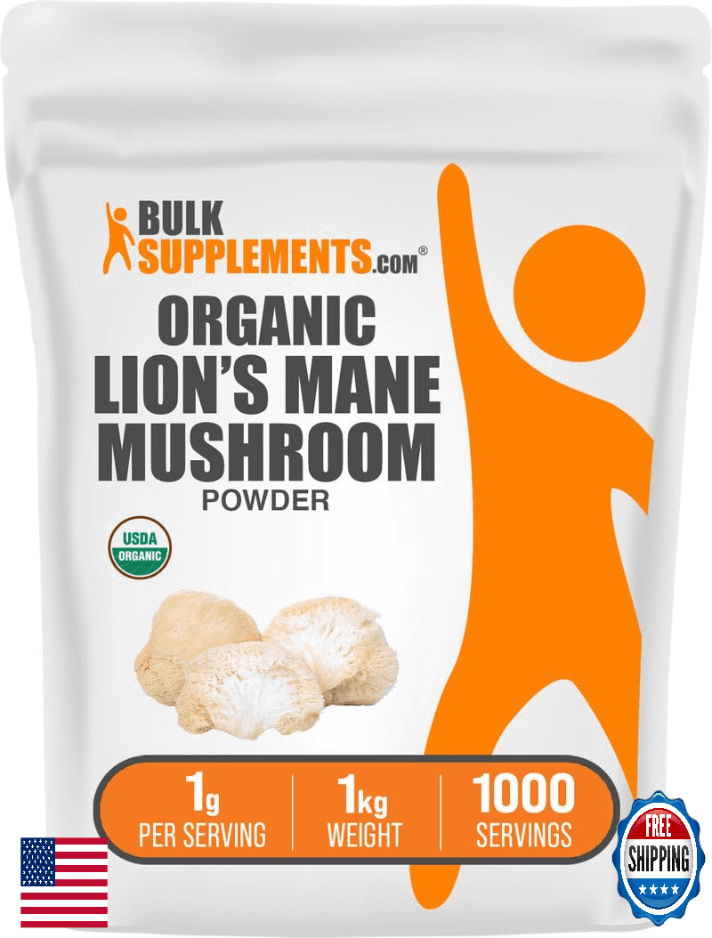 BulkSupplements Organic Lions Mane Mushroom Powder - Lions Mane Powder, Mush - Image 1