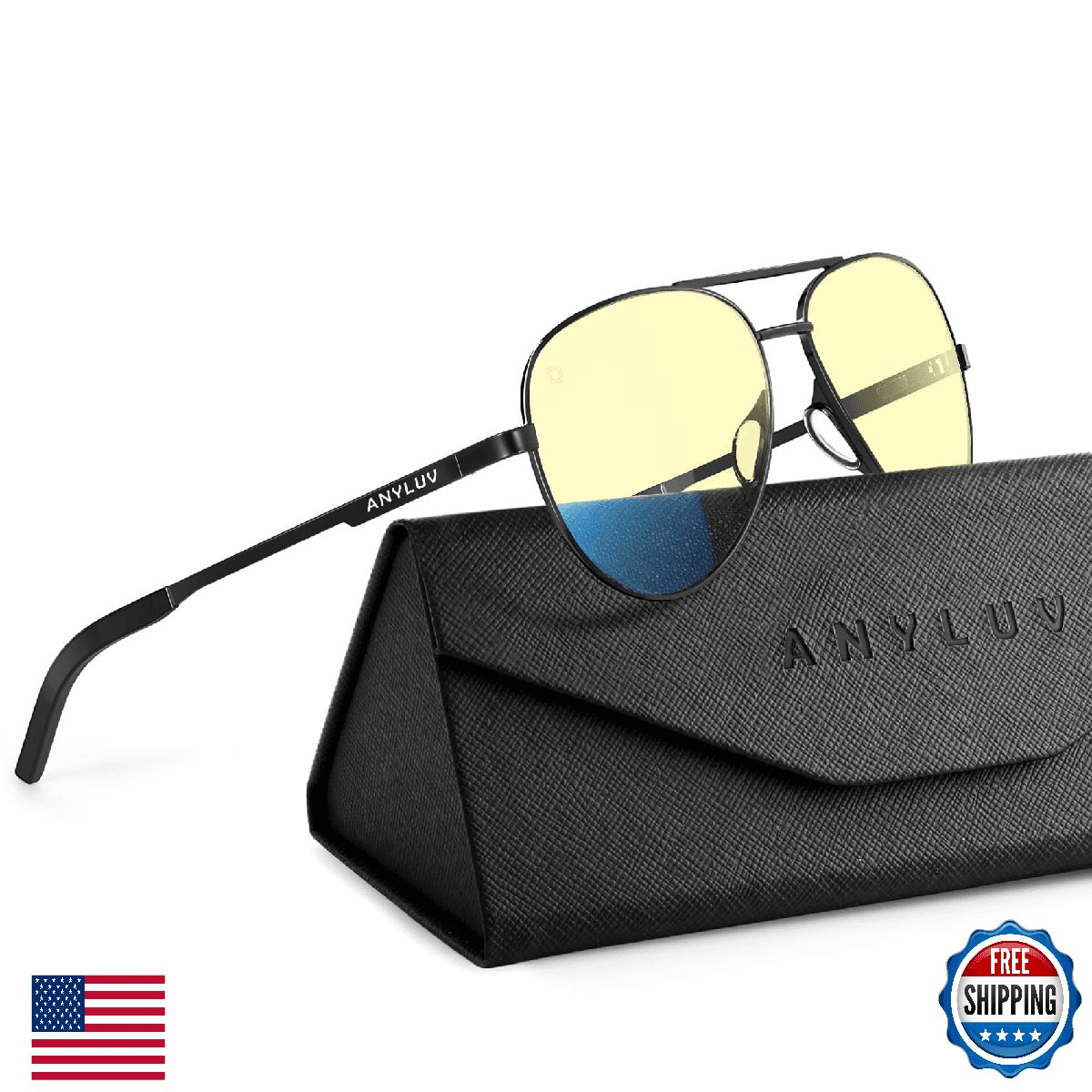 ANYLUV Aviator Blue Light Glasses Men Women, Lightweight Classic Pilot Computer - Image 1