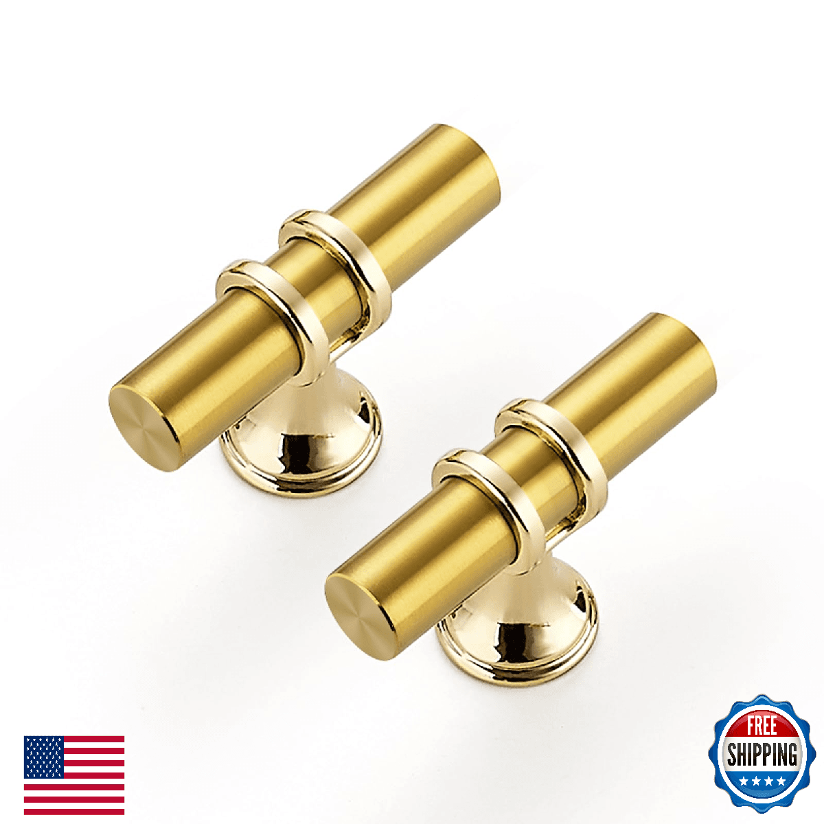 Ravinte Gold Cabinet Pulls 5 Pack 2 Inch Kitchen Dresser Cupboard Drawer Handles - Image 1
