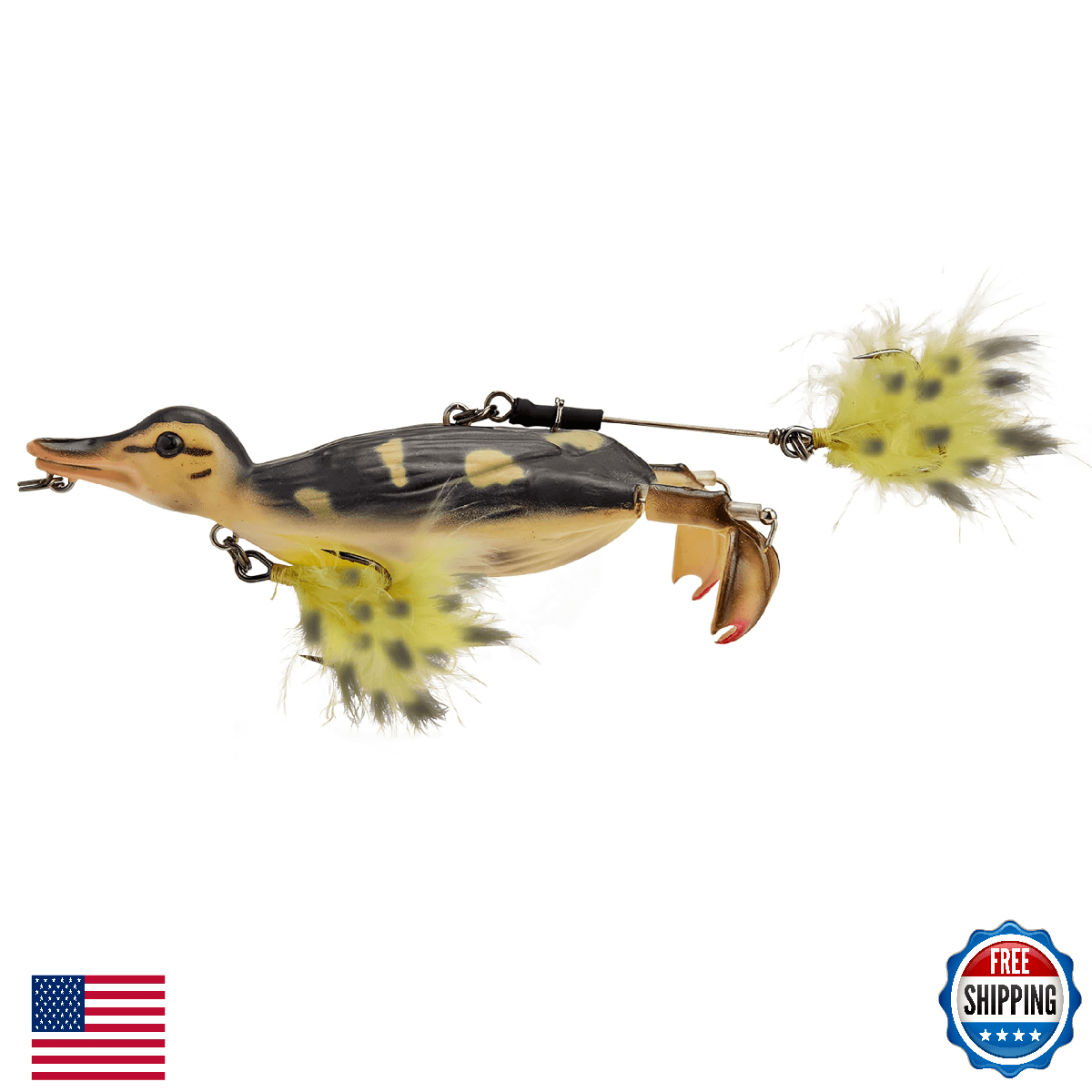 Savage Gear 3D Duck Fishing Bait, 4 1/4 oz, Wood Duckling, Realistic, Durable - Image 1