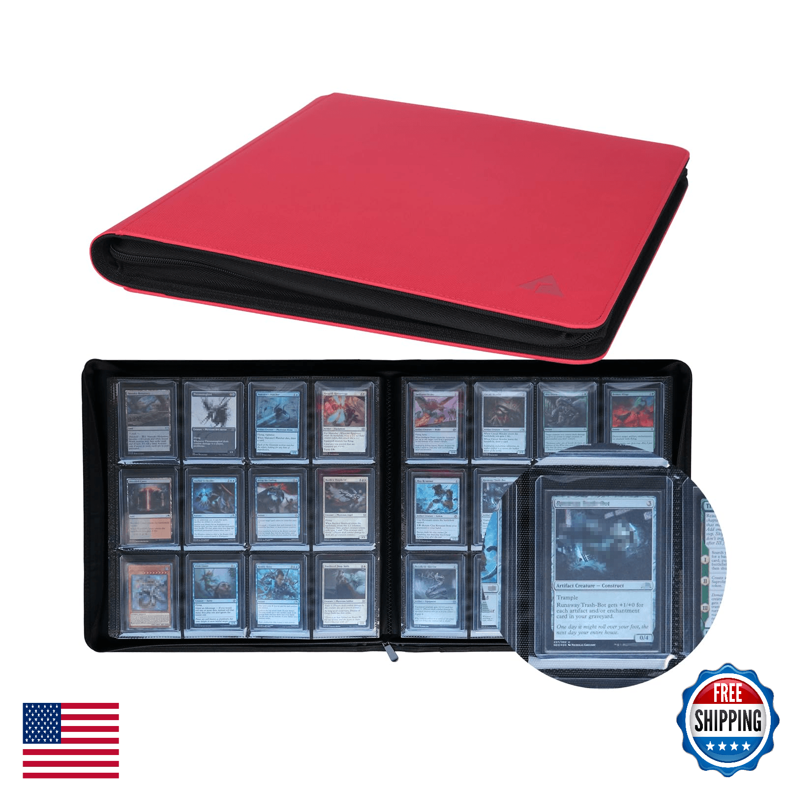 Rayvol 12-Pocket Top Loader Binder Holds 432 Top Loaders Card Storage Case 400+ - Image 1