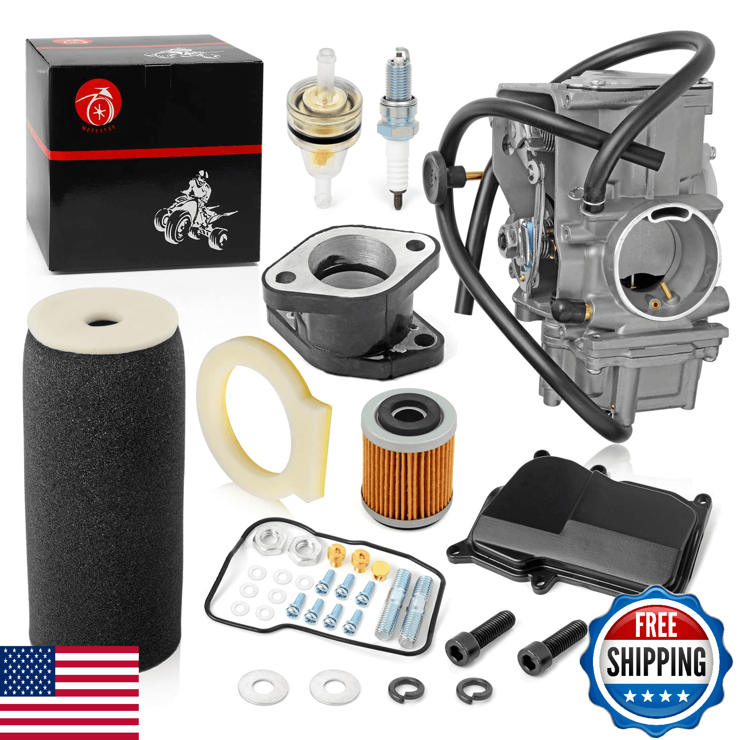 Carburetor Carb & Air Filter Kit For Yamaha Warrior 350 YFM350X 1987-2004 - Image 1