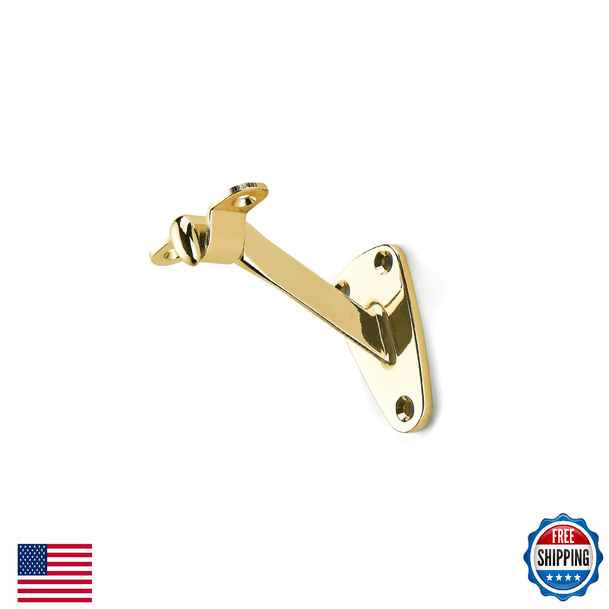 ktumeware 3 Inch 10 Pack Polished Brass Handrail Stair Brackets Suitable for Ind - Image 1