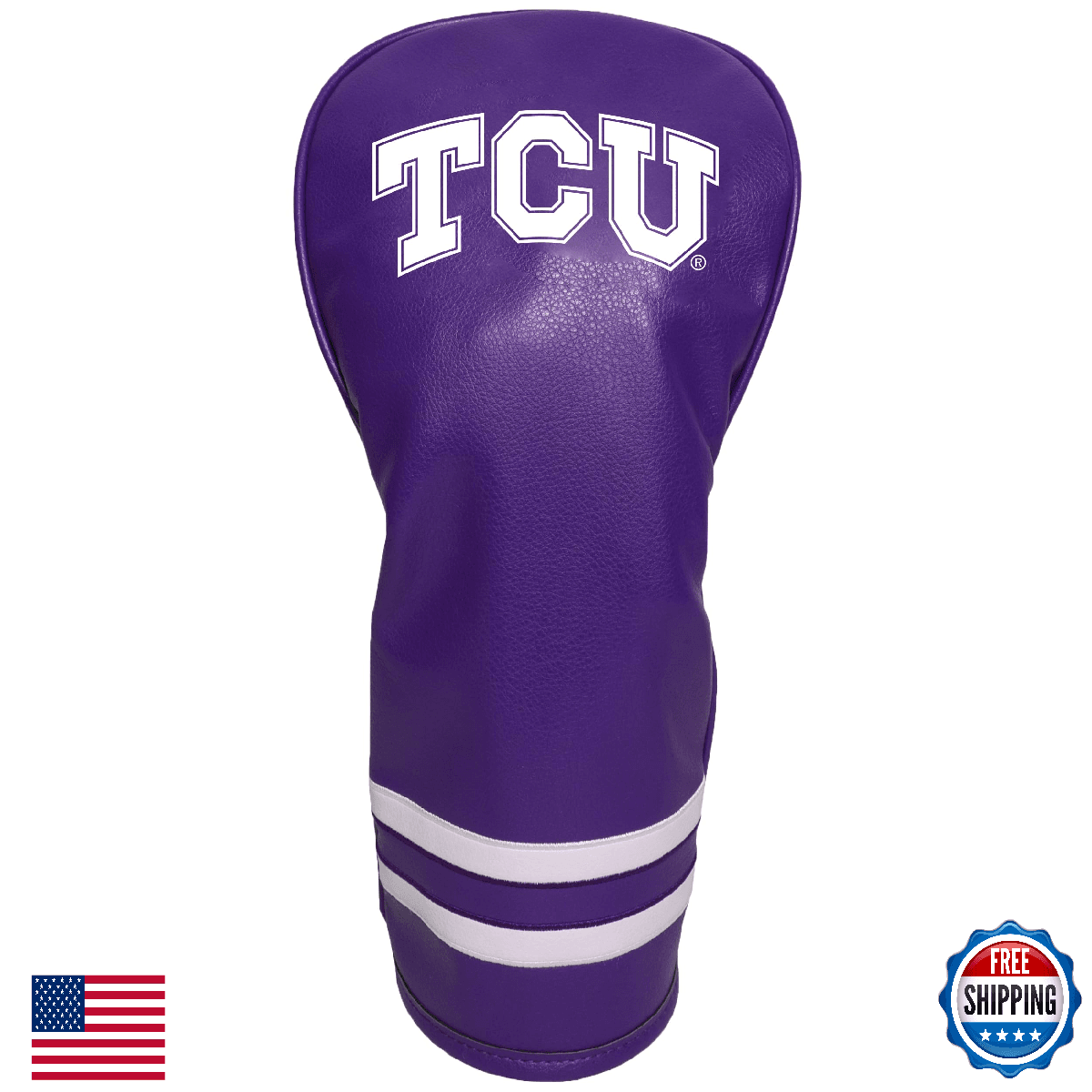 Team Golf NCAA TCU Vintage Fairway Headcover - Fits All Fairway, Hybrid Clubs - Image 1
