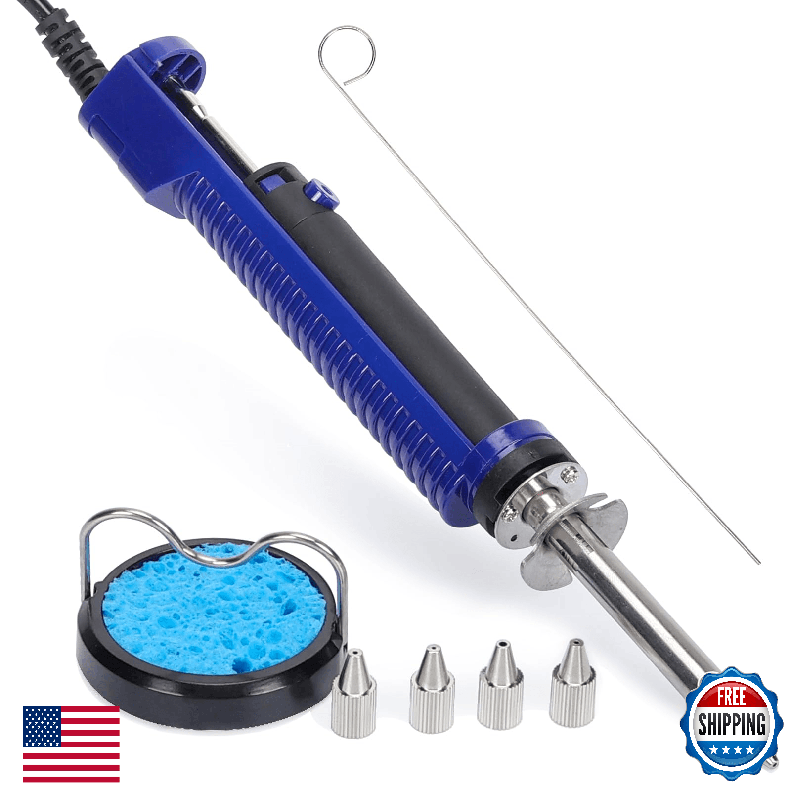WEP 929D-V 2-in-1 Desoldering Iron Solder Sucker Kit 5 Nozzles 0.8-1.5mm - Image 1