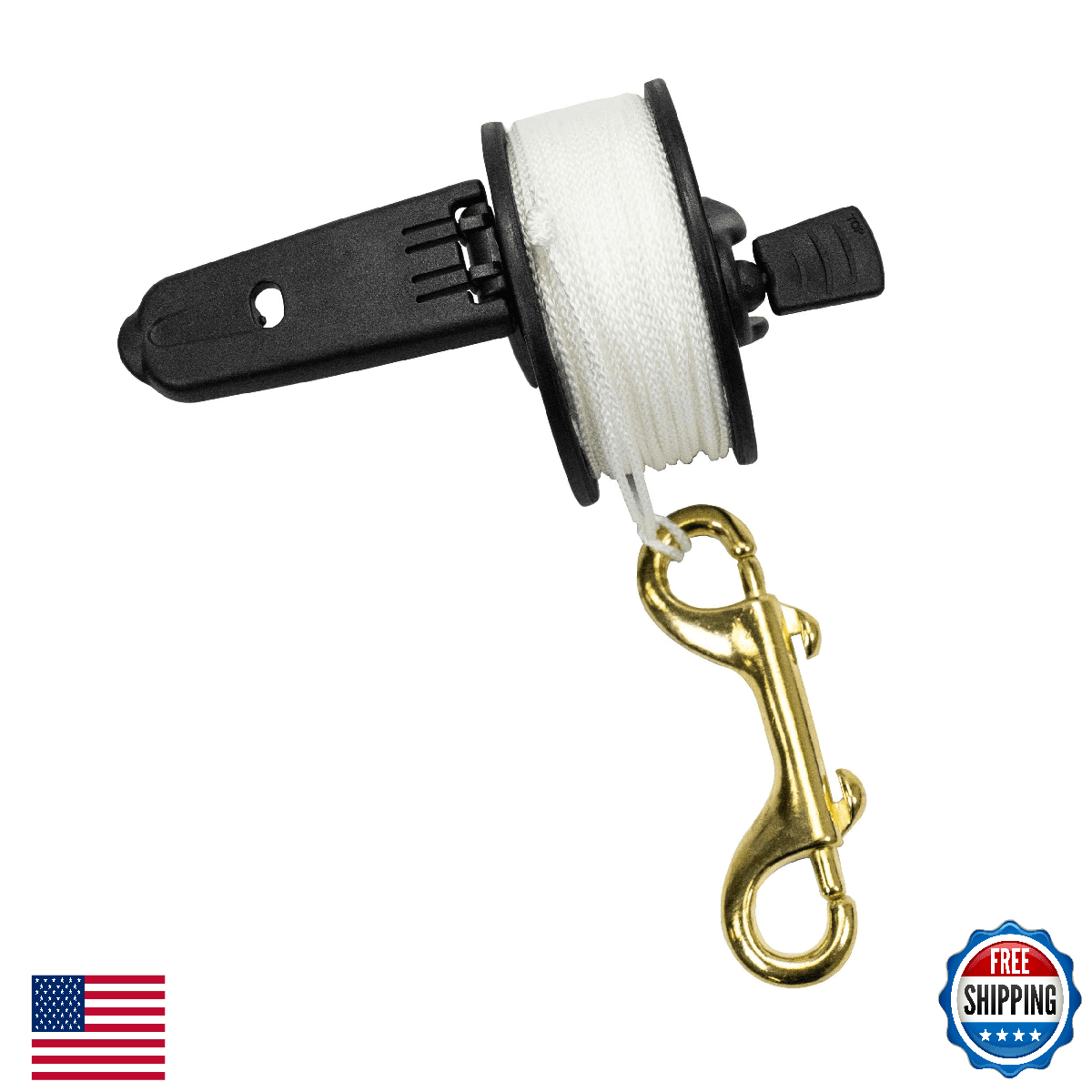 Scuba Choice Finger Spool Reel w/ Foldable Handle - 150ft Yellow Line - Image 1