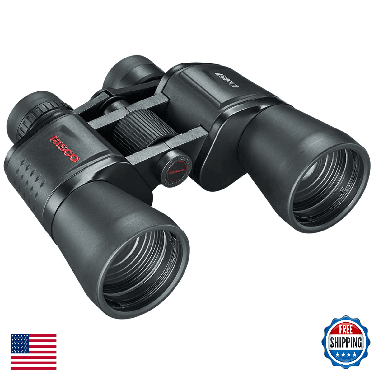 Tasco Essentials 10x50 Porro Prism Binoculars Black Multi-Coated - Image 1