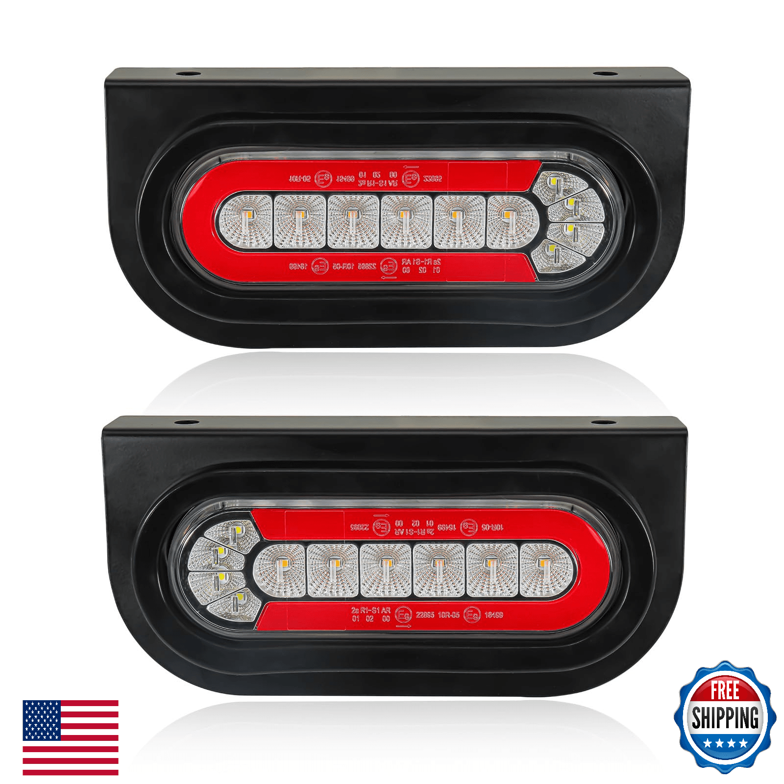 AgriEyes Oval LED Trailer Lights w/Bracket Sequential Turn Signal DOT Compliant - Image 1
