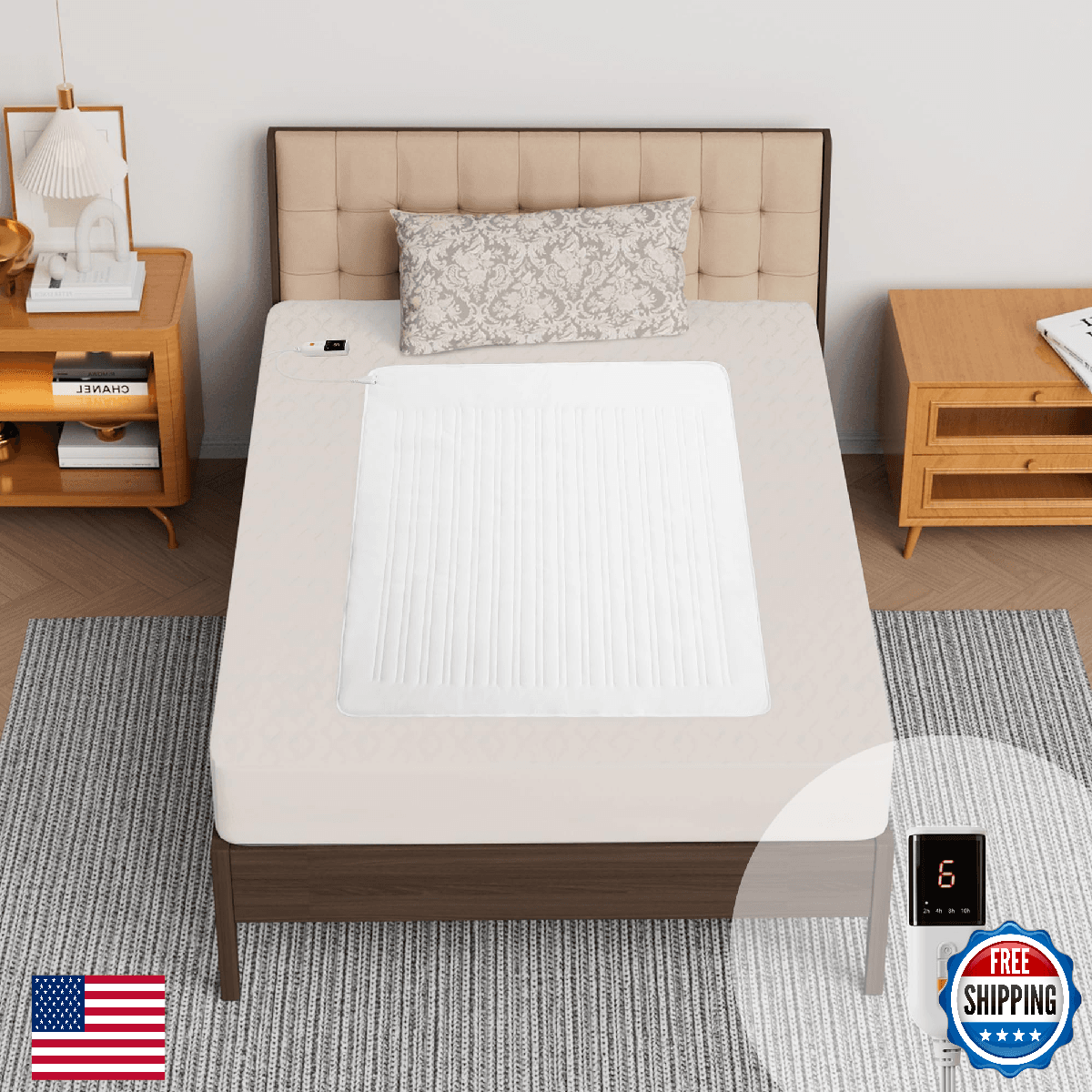 Texciting Heated Mattress Pad Mini Twin Size-Single Controller Electric Mattress - Image 1