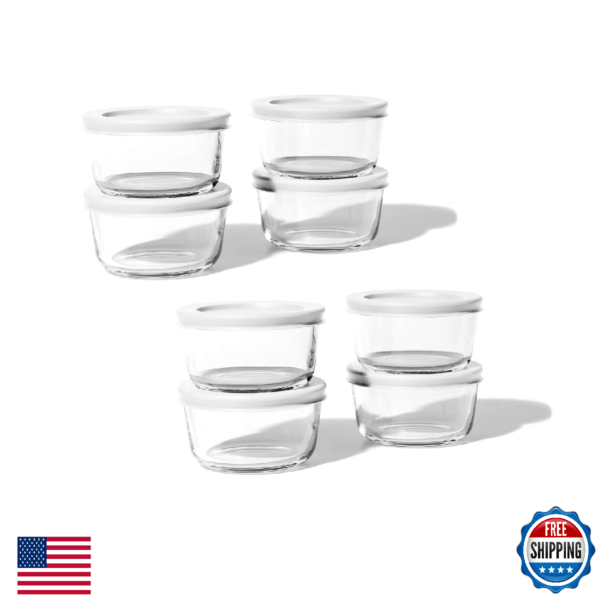 DURA LIVING 16-Piece Glass Food Storage Containers Set (8 Containers + 8 BPA-Fre - Image 1