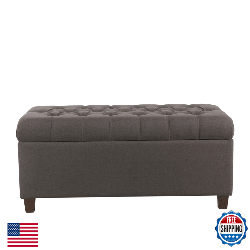 Homepop Home Decor Tufted Ainsley Button Storage Ottoman Bench Hinged Lid - Image 1
