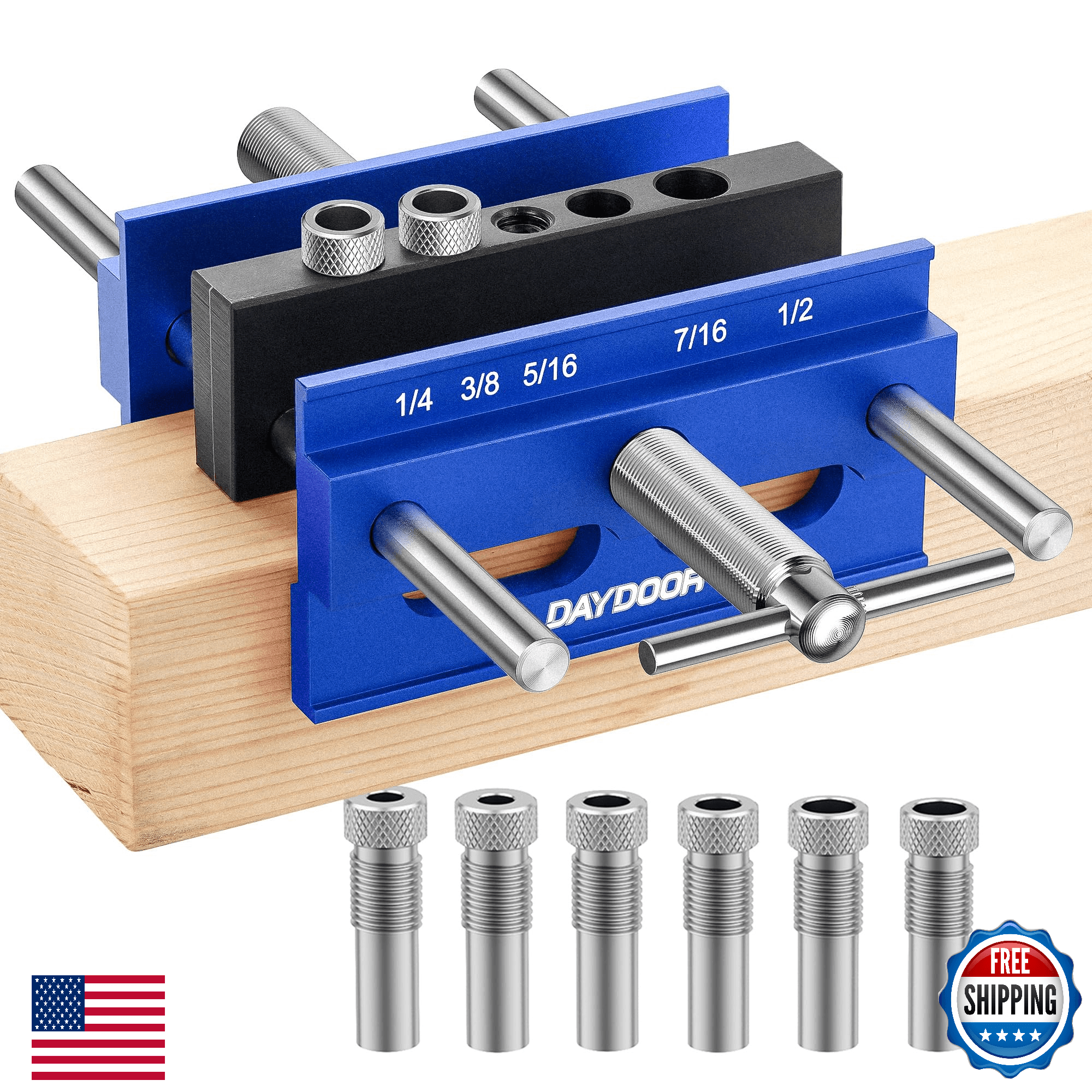 DAYDOOR 6.7" Self-Centering Dowel Jig Kit: Wide Capacity, Heavy-Duty Woodworking - Image 1