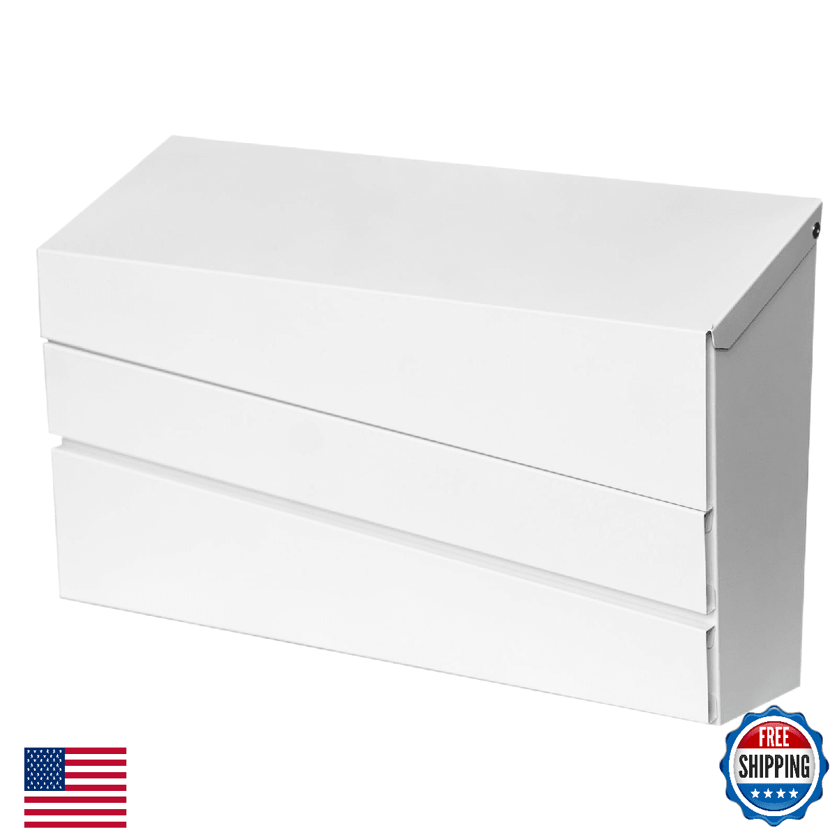 XHLOKK Wall Mount Mailbox Large Capacity Modern Outdoor Rust-Proof Steel - Image 1