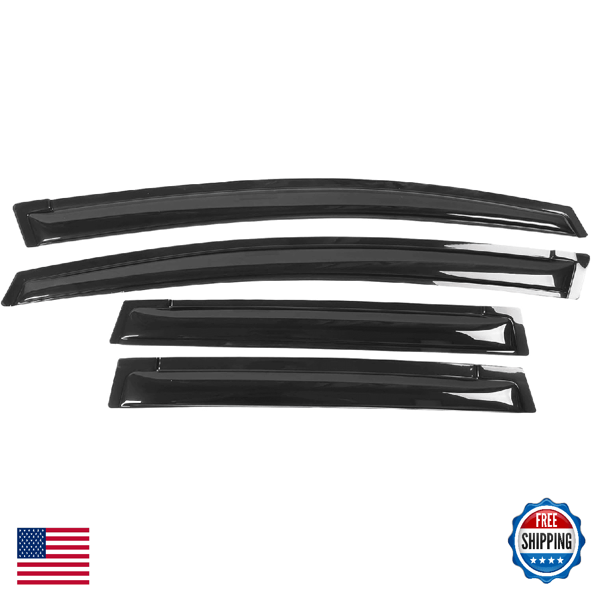 Tape On Window Visors Fits for 2009-2014 Honda Fit 4 Door Only, Side Auto Window - Image 1