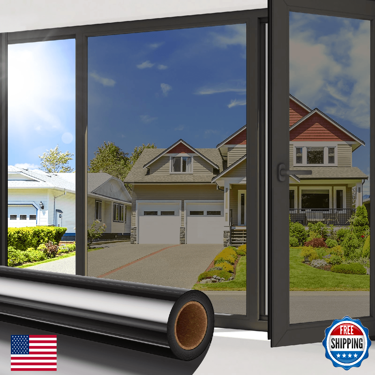 Coavas One Way Privacy Window Film Daytime Mirror Reflective Tint for Home - Image 1