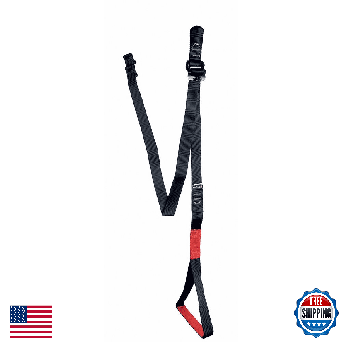 Singing Rock Footer Ascender Sling for Climbing, Black/Red - Image 1