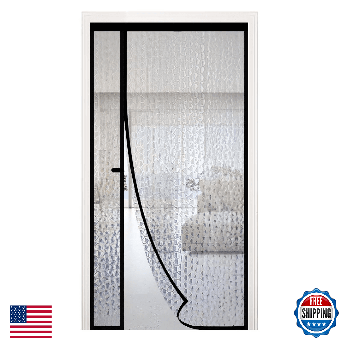 RELIANCER Magnetic Thermal Insulated Door Curtain,Waterproof EVA Door Cover,Left - Image 1