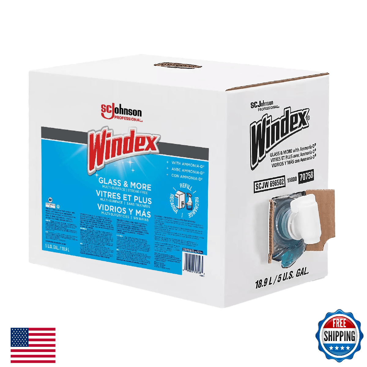 SC Johnson Professional Windex Glass Cleaner w/ Ammonia-D Floral 640 oz (6965) - Image 1