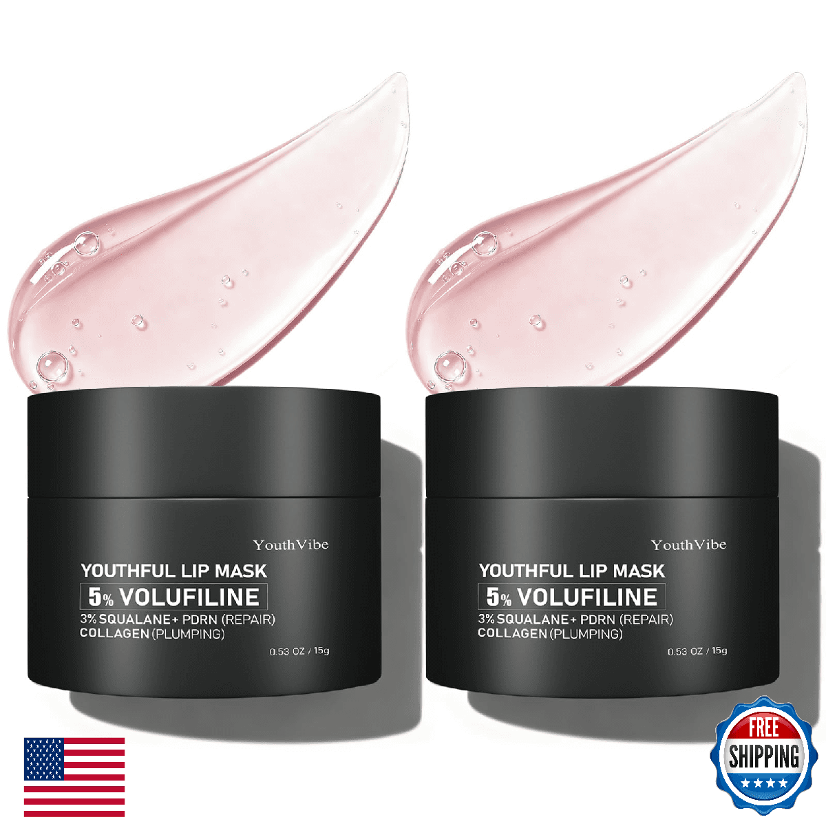 YouthVibe Lip Mask Overnight Moisturizing - Nourish & Hydrate, Antioxidants, 5% - Image 1