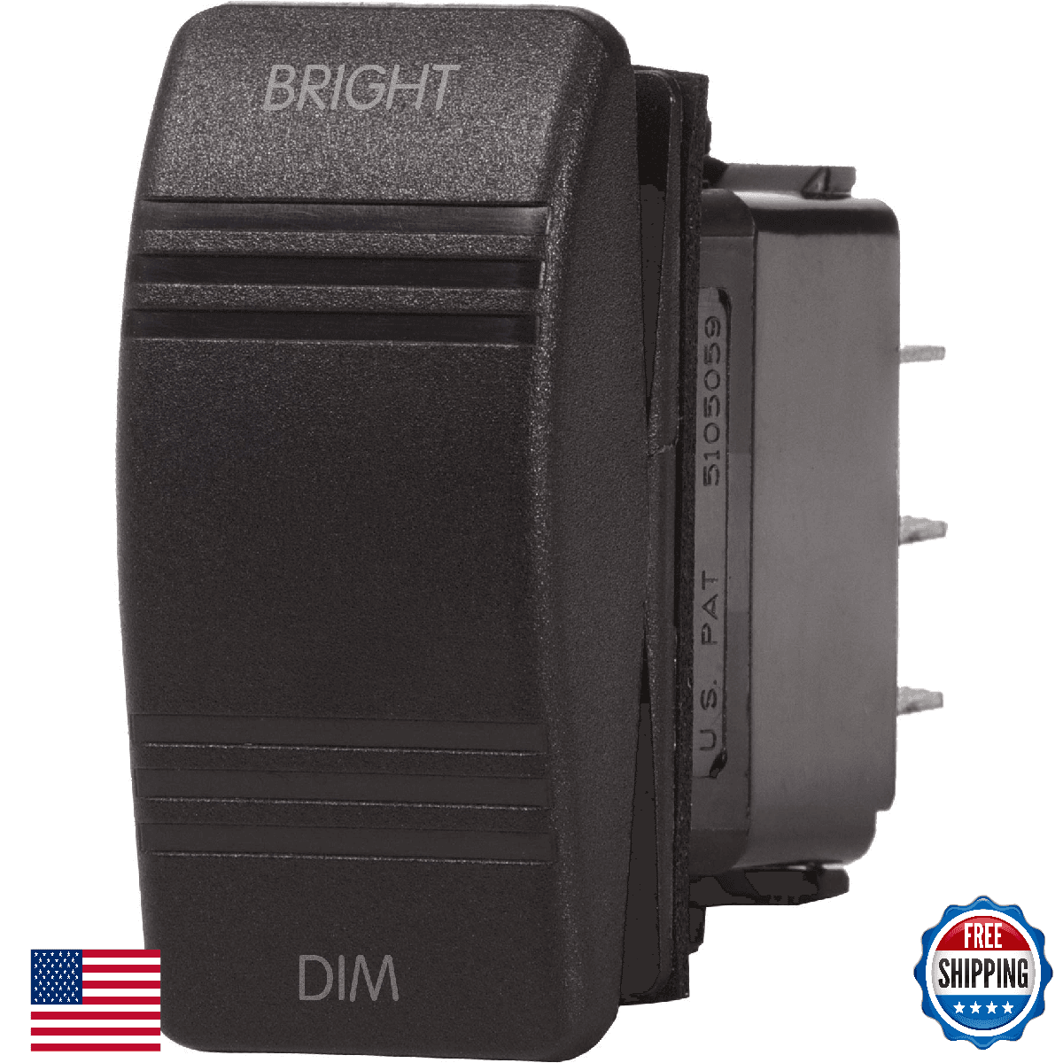 Blue Sea Systems 8291 Contura Dimmer Control ON-OFF-ON SPDT Switch, Black - Image 1