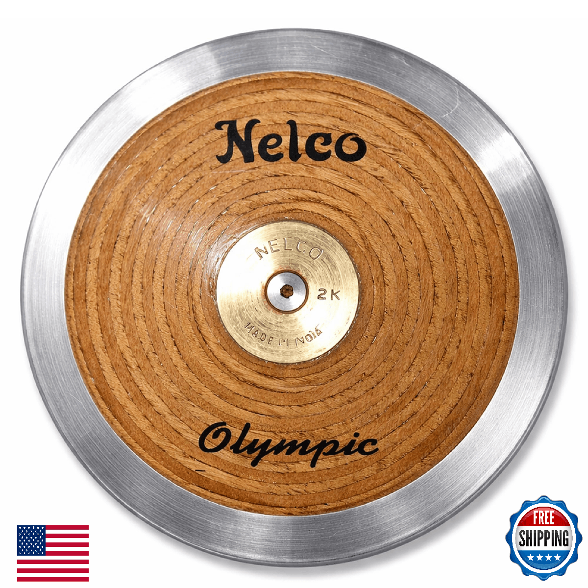 Wood Discus 1kg - Competition & Practice, Steel Rim, 60-70% Rim Weight - Image 1