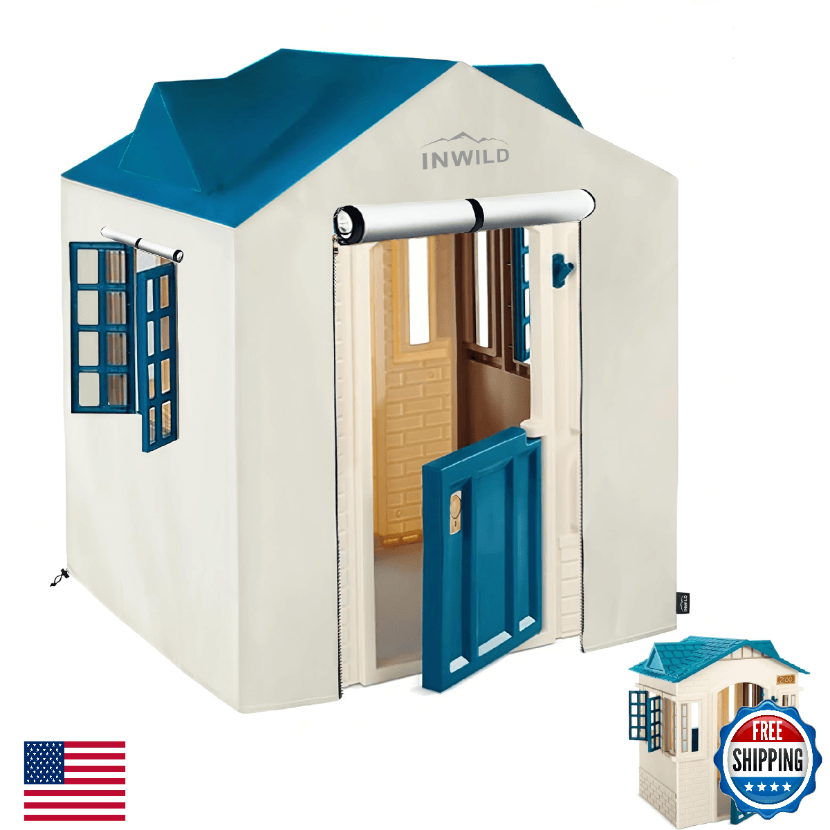 INWILD Outdoor Playhouse Cover for Little Tikes Cape Cottage, All-Weather Protec - Image 1
