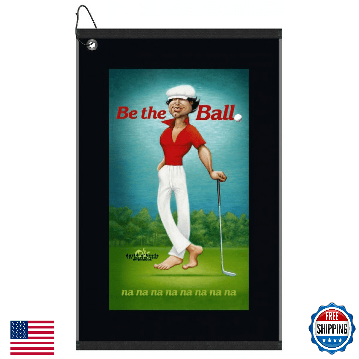 Devant Ty Webb "Be The Ball" Caddyshack Golf Towel, Black, 16x25 - Image 1