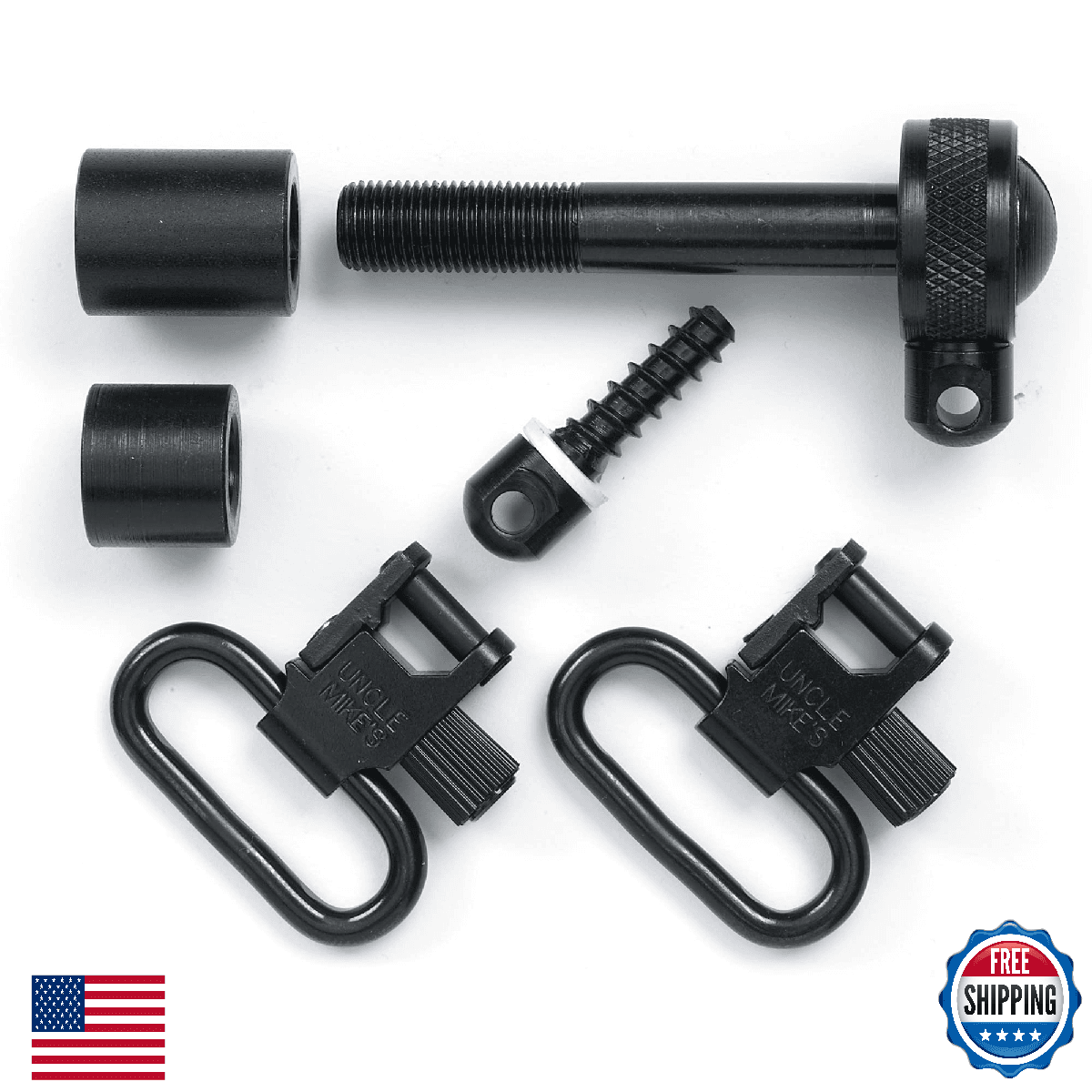 Uncle Mike's Swivels 760 ES 1" Black - Strong, Reliable Gun Sling Swivels - Image 1