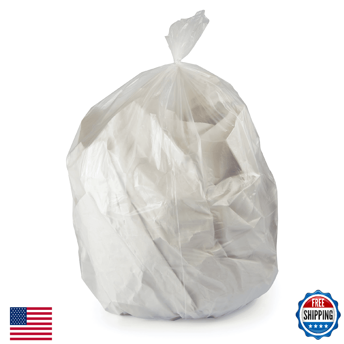 Eco-Blend Max 40-45 Gallon Can Liner Heritage Bag Co. 150 Pack 40x46 0.8mil Clea - Image 1
