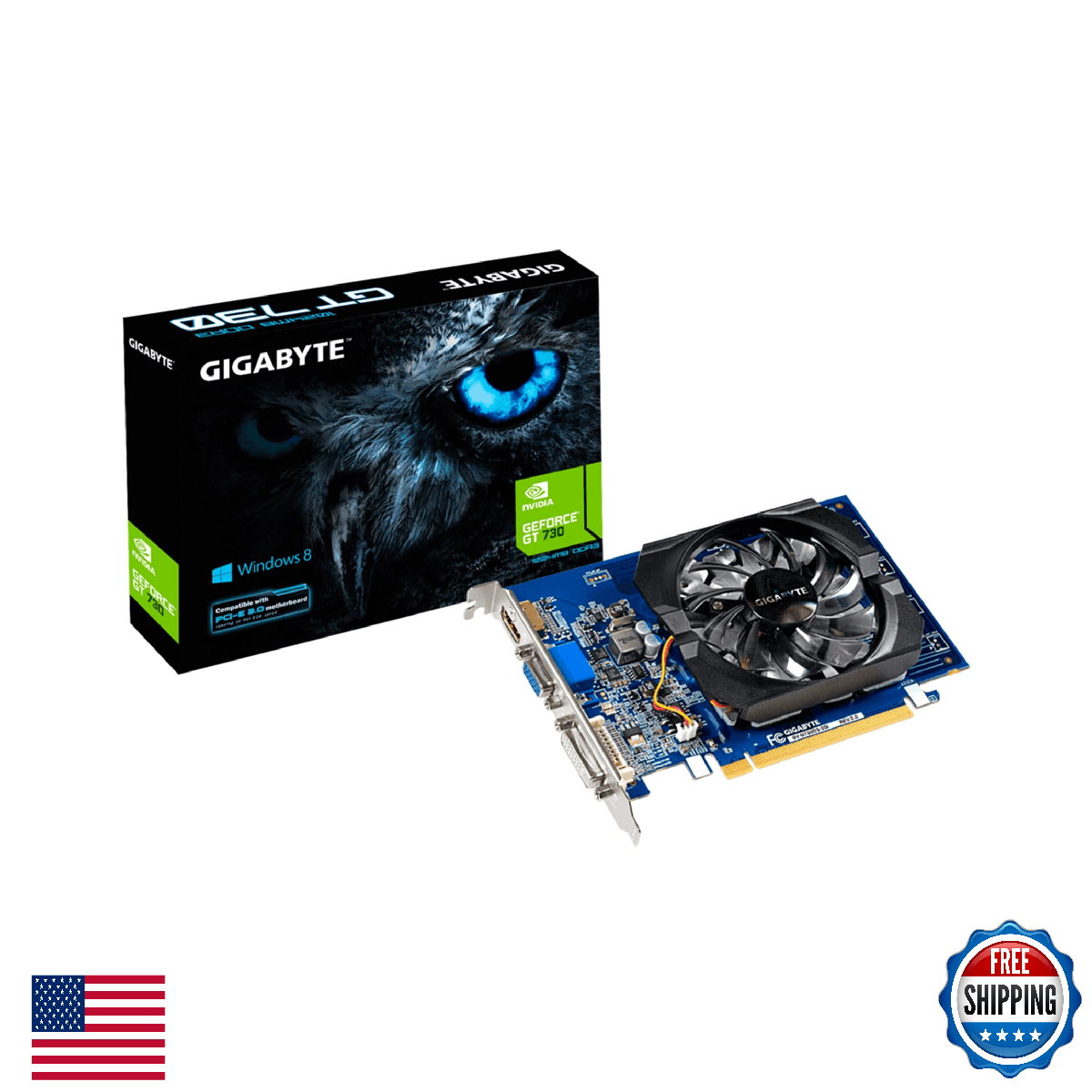 GIGABYTE GeForce GT 730 2GB 64-bit DDR3, GV-N730D3-2GI REV3.0 Graphic Cards - Image 1