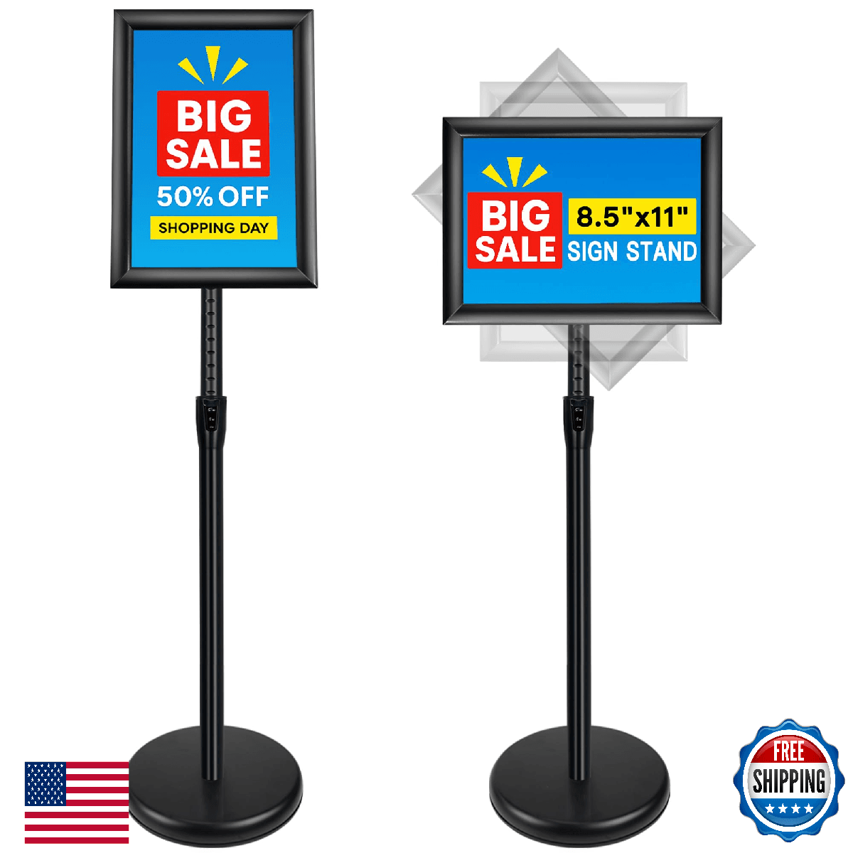 VAIIGO Sign Holder Stand - 8.5x11 Inch Adjustable Floor Standing Sign Stand for - Image 1