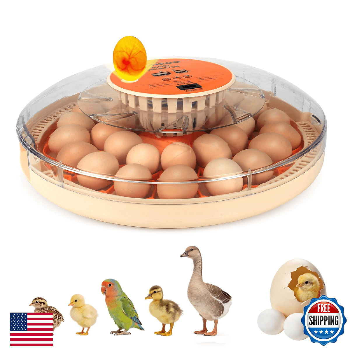 ZEMIRO CHARGE Smart Lite 30-Egg Incubator for Experienced Hands-On Hatchers, Aut - Image 1