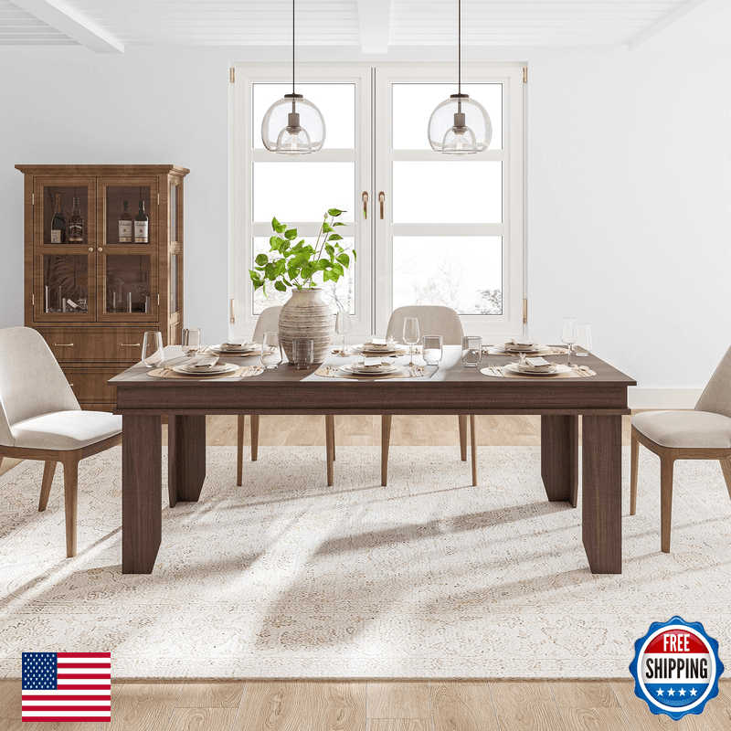 Garveehome Farmhouse Dining Table For 6-8 People 71 In Long Kitchen Tables - Image 1