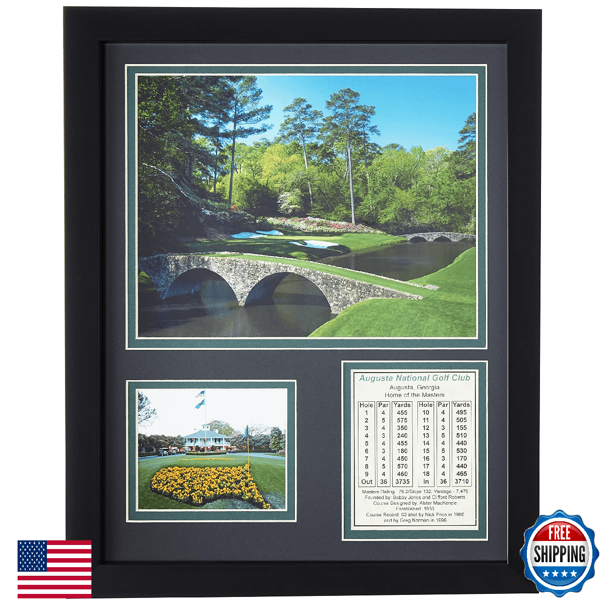 Augusta National Golf Course 12th Hole 12x15 Framed Photo Collage - Image 1