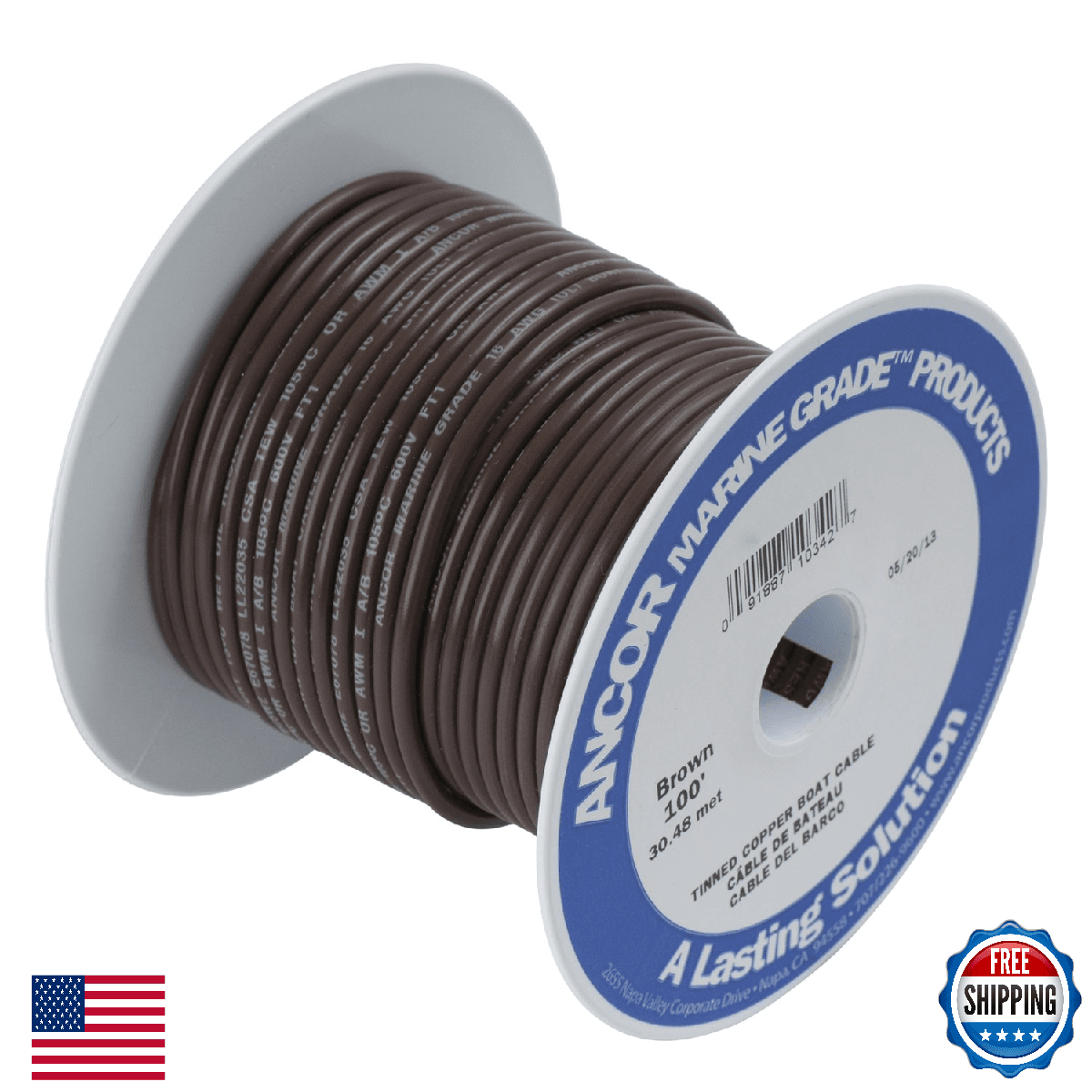 Ancor 100210 Marine Grade Electrical Primary Tinned Copper Boat Wiring 18-Gauge - Image 1