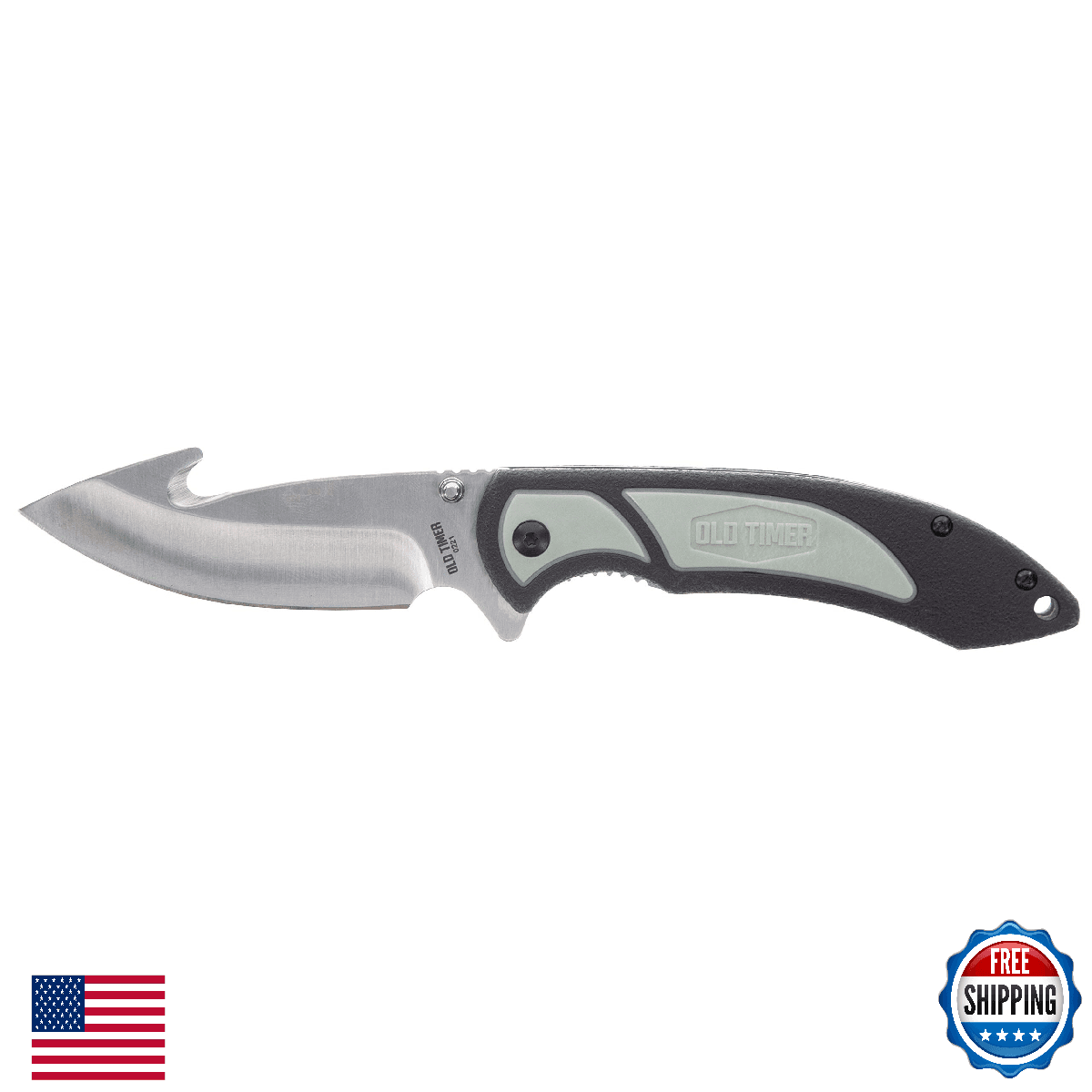 Old Timer Trail Boss 8in Gut Hook Folding Knife High Carbon Stainless Steel - Image 1
