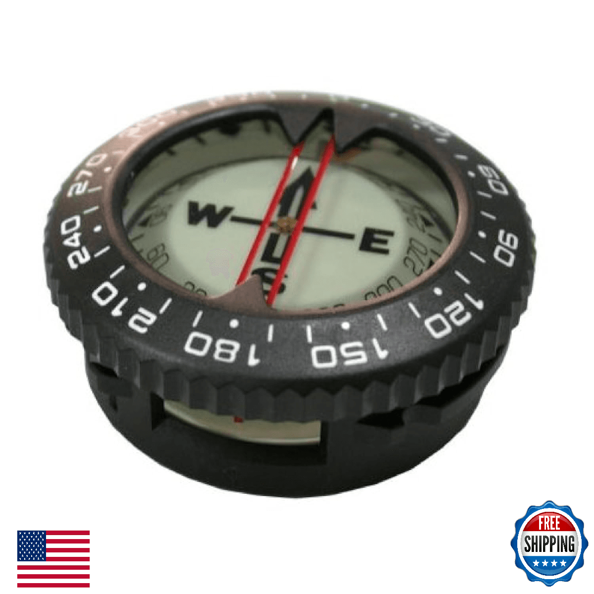 Scuba Choice Diving Compass Module - Glow, Aluminum, 80M Depth - Image 1