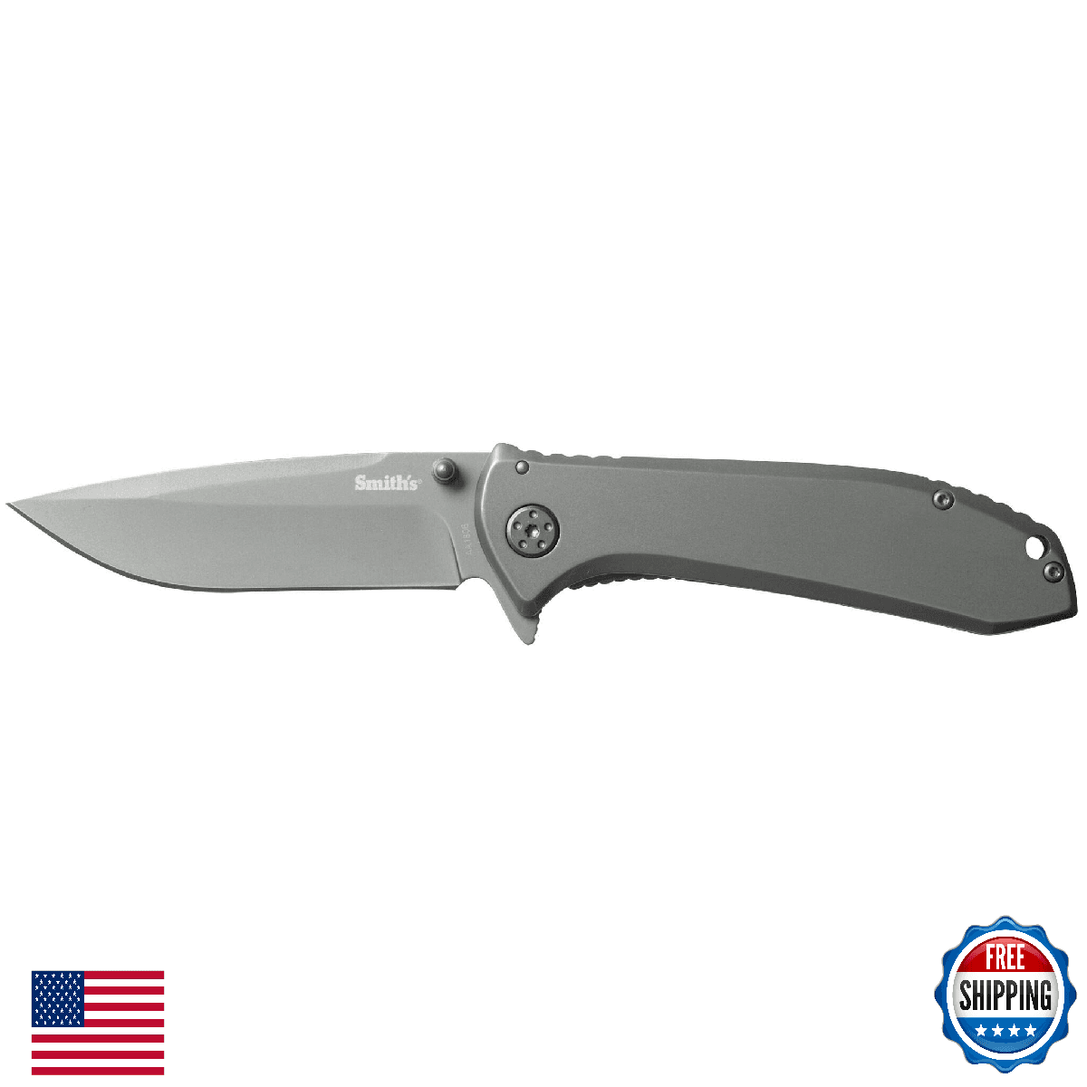 Smith's Titania II Folding Knife 3.5" Titanium Blade, Black - Image 1