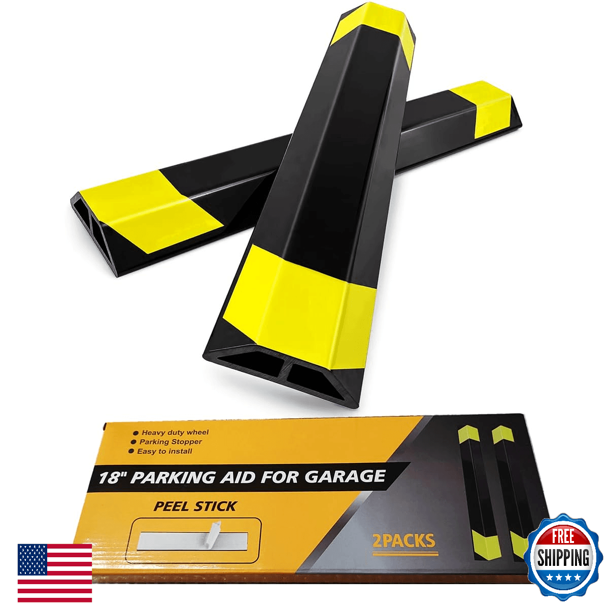 Deshitong Heavy Duty Parking Aid for Garage, 18" Car Parking Stopper for Garage - Image 1
