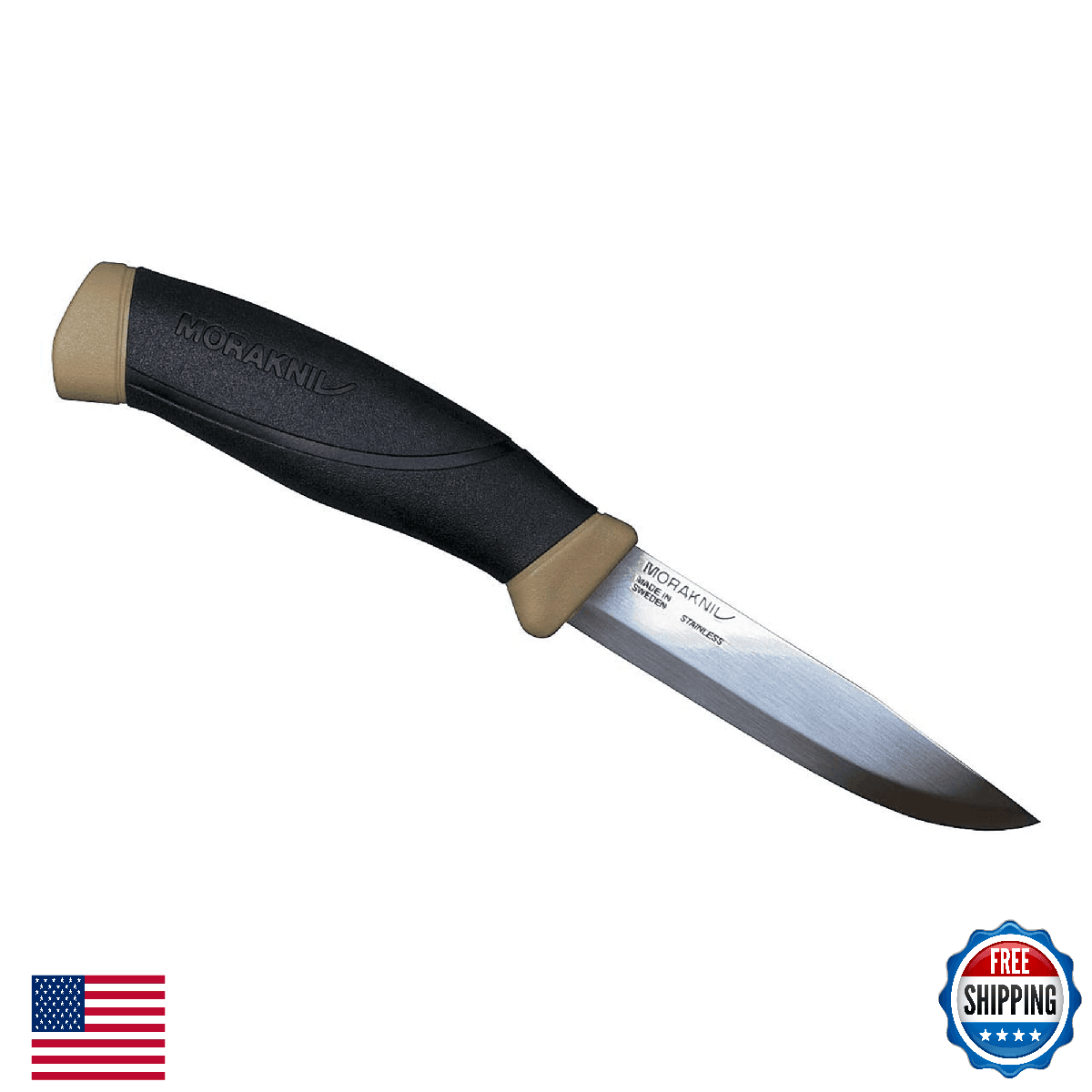 Morakniv Companion Desert Stainless Steel Fixed Blade Knife w/ Sheath - Image 1