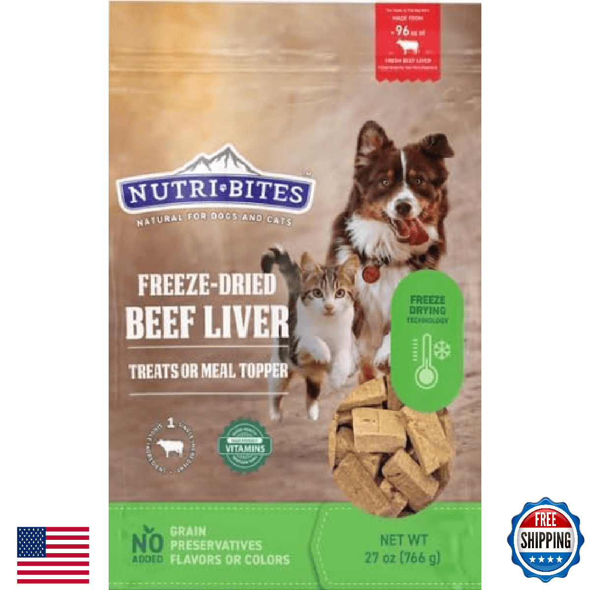 Nutribite Beef Liver Freeze Dried 27 oz - Image 1